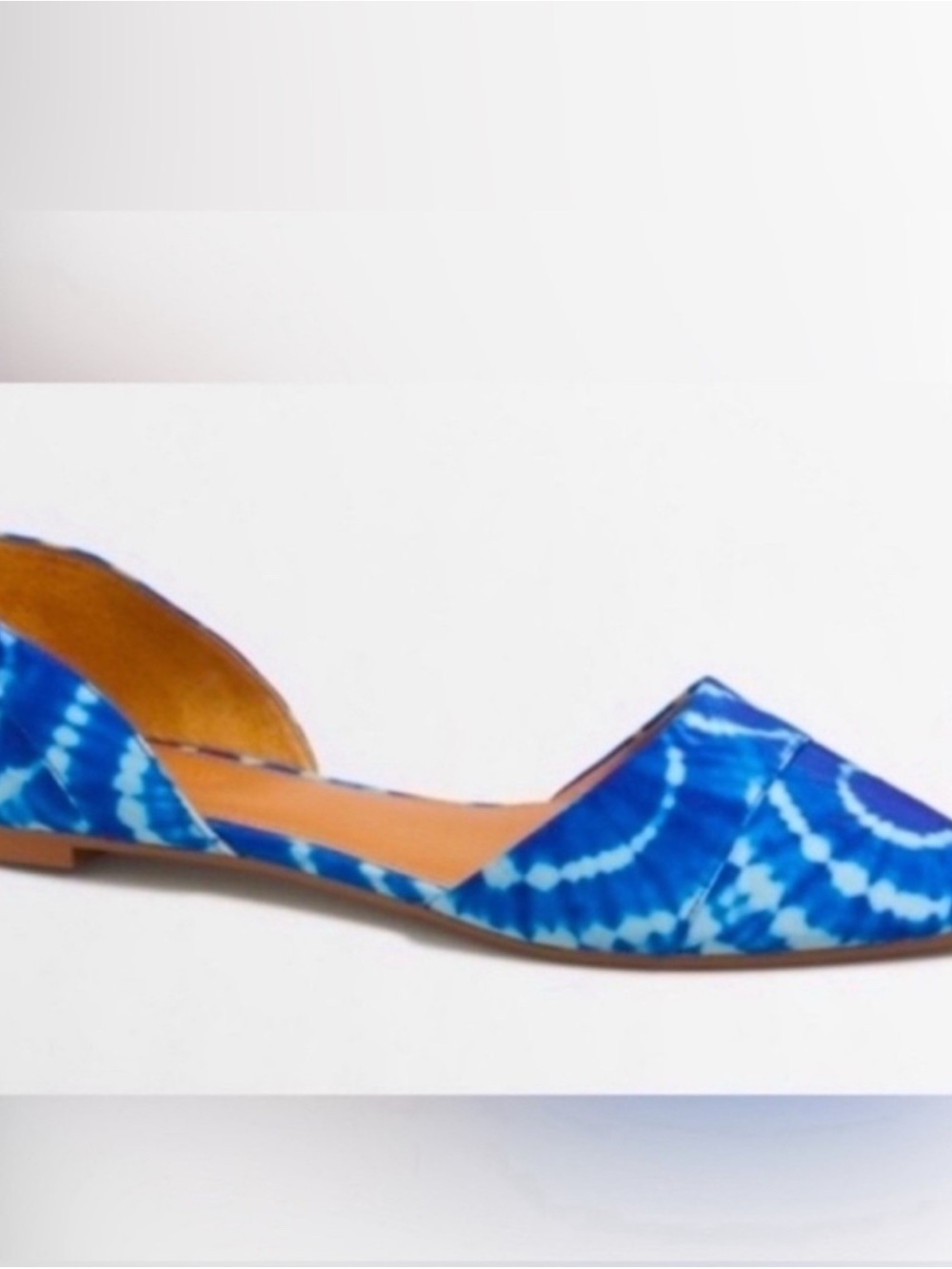 J. Crew Blue Tie-Dye D'Orsay
Pointed Toe Flat